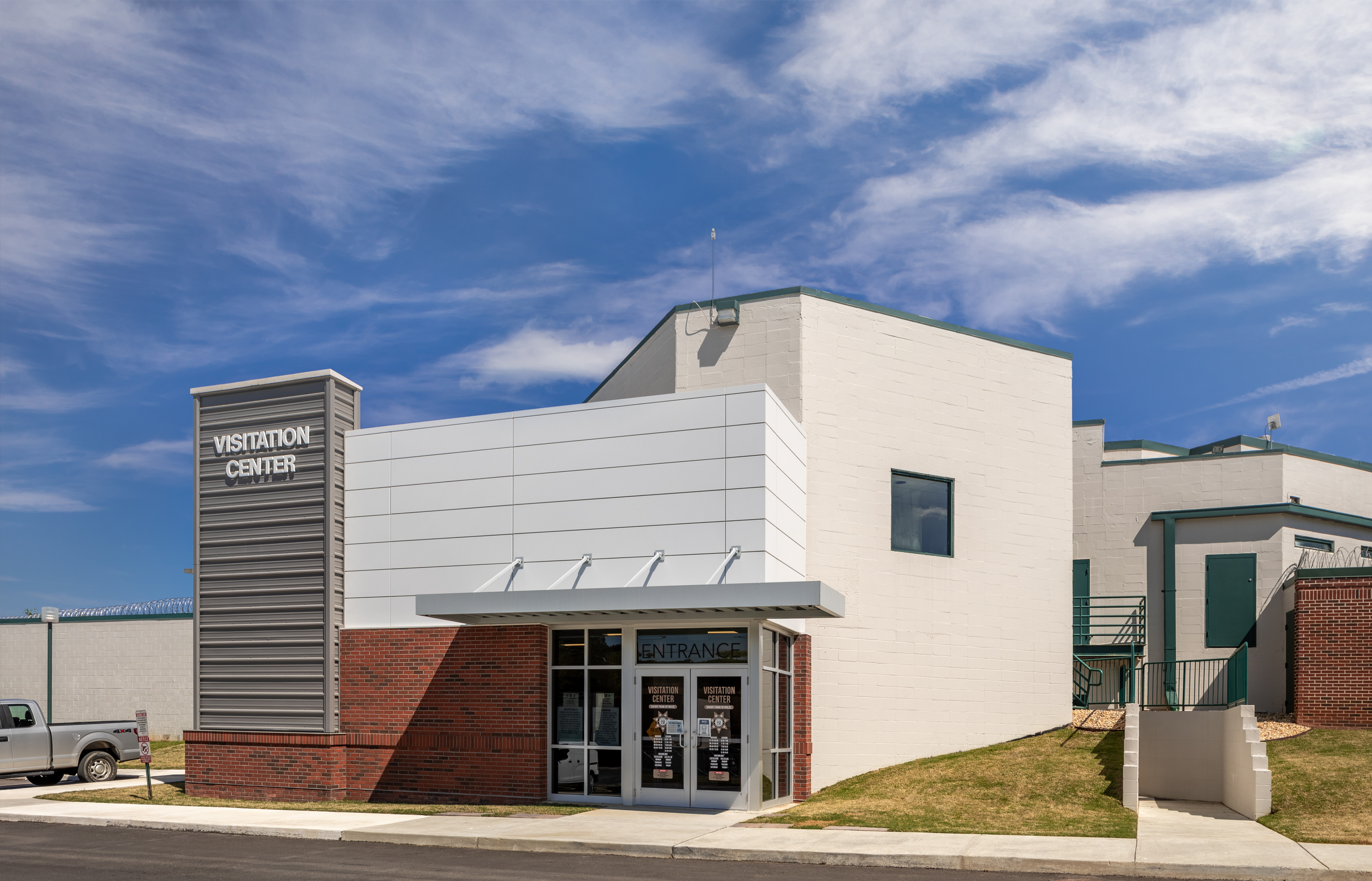 An image of the exterior of the Visitation Center building.